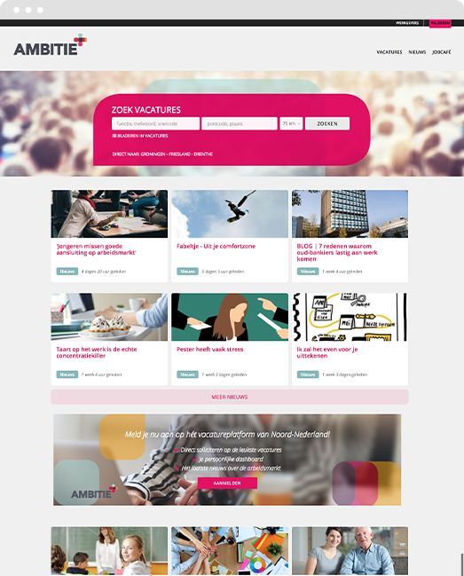 Screenshot of Ambitie.nl homepage Screenshot of the Drupal homepage for Ambitie.nl