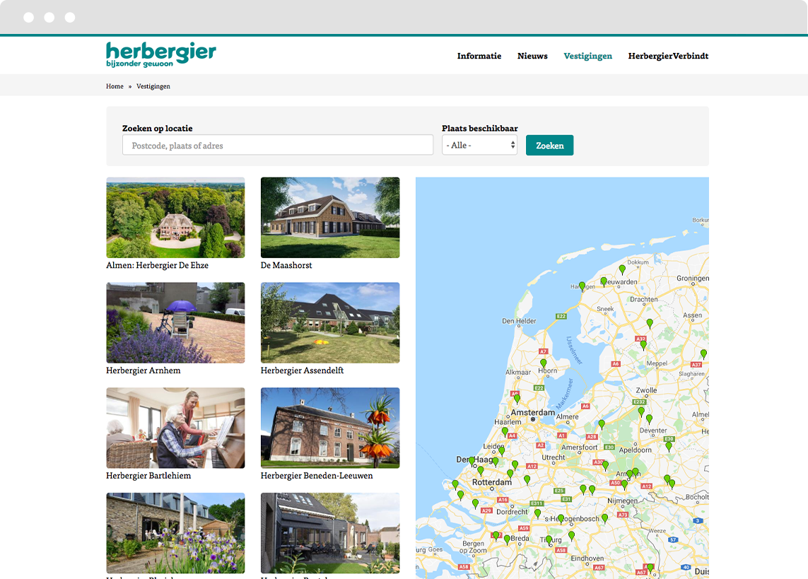 Locations landing page with Google Maps Drupal integration Custom integration of Google Maps in Drupal for the locations landing page