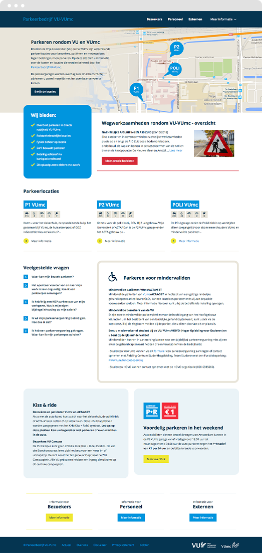 Screenshot of VU-VUmc homepage Screenshot of the Drupal website frontpage for VU-VUmc