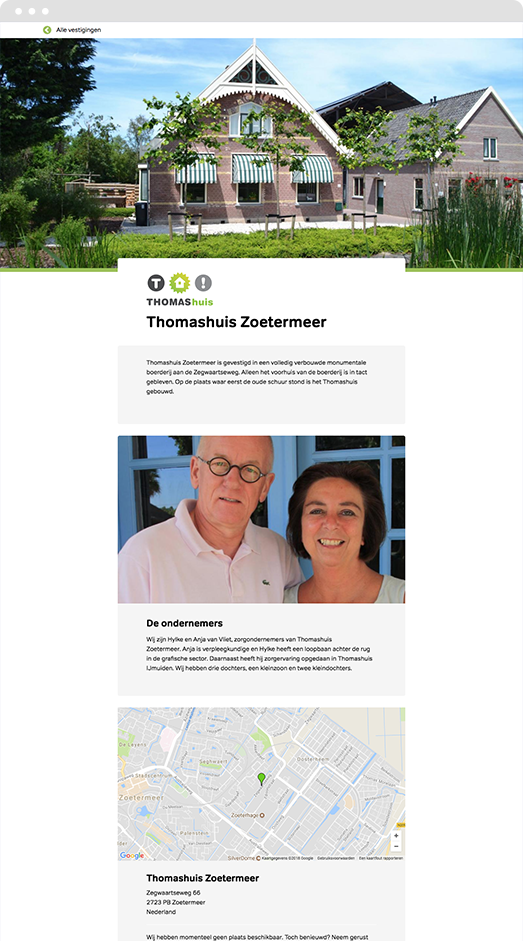 Drupal project designed and developed for De Thomashuizen Screenshot of Drupal website project for De Thomashuizen