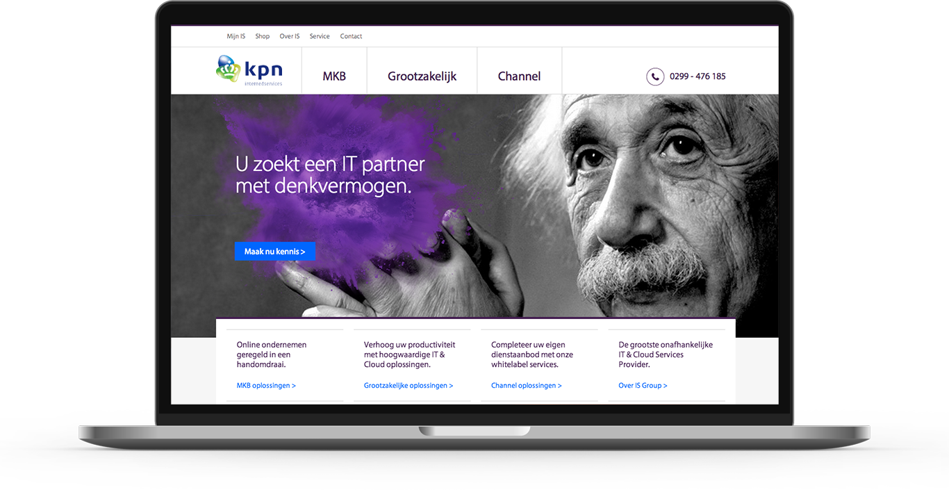 Impression of KPN InternedServices website design KPN InternedServices Drupal frontend design