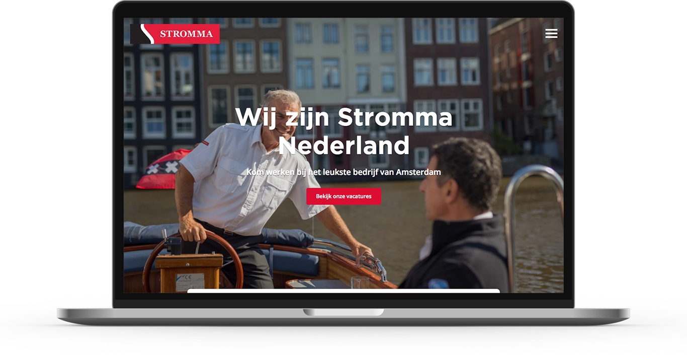 Recruitment website design for Stromma Netherlands, developed in Drupal