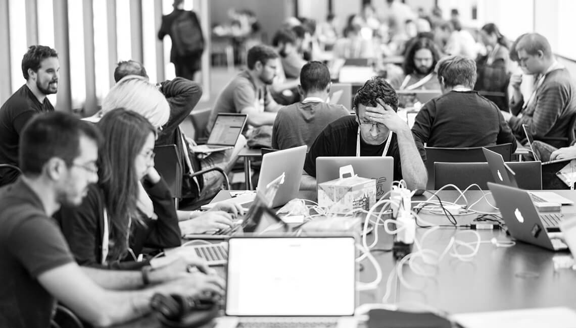 Drupal developers at Drupalcon sprint