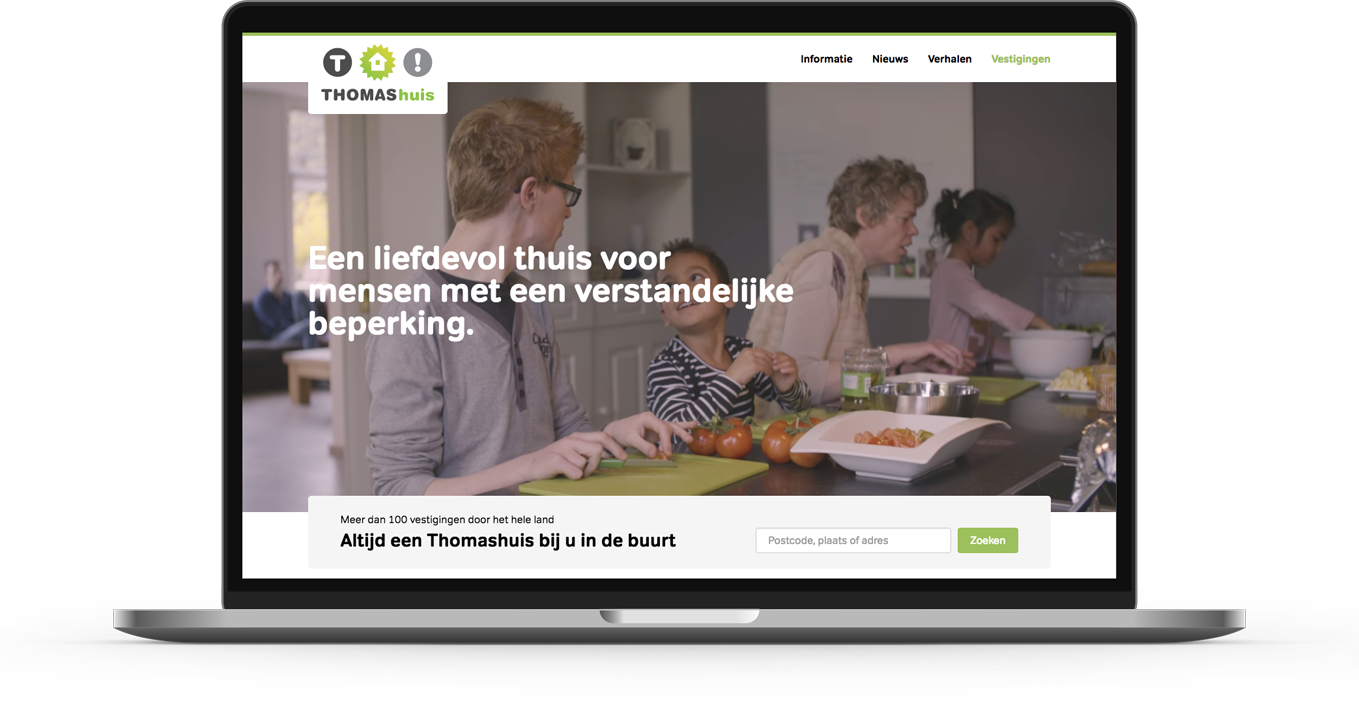 Drupal platform website designed and developed for Thomashuizen