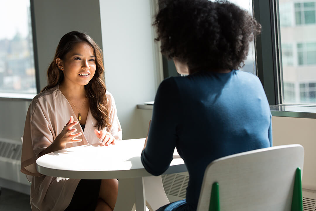 Recruitment interview employees talking