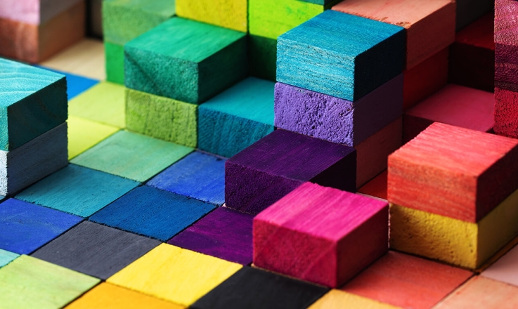 Colored building blocks